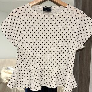ASOS Black and White Polka Dot Blouse